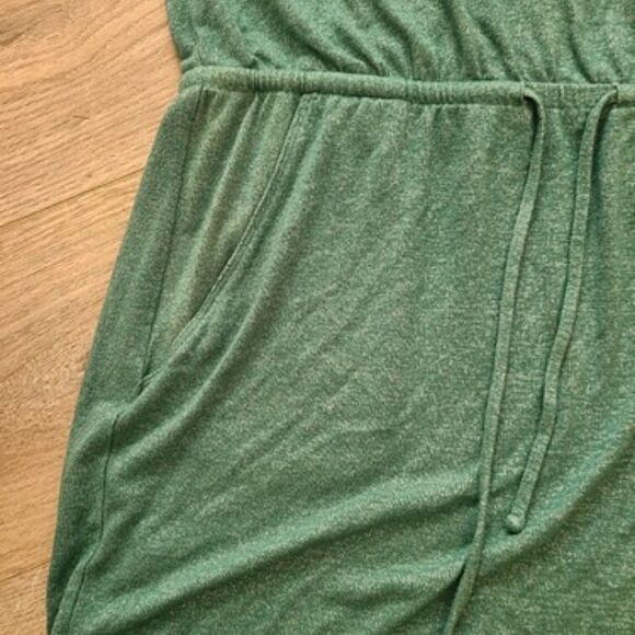 Loft Drawstring Dress, Teal Green Blue Short Sleeve, Women's Medium - Picture 3 of 4